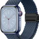 Nylon Sport Loop Watch Bands Compatible with Apple Watch Band Ultra 2 1 49mm 45mm 44mm 42mm, Soft Braided Woven Magnetic Clasp Strap for iWatch Series 10/9/8/7/6/5/4/3/SE,Women Men