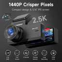 Dash Cam Front and Rear, 2.5K Dual Dash Camera for Cars, Car Camera with 3.16" IPS Screen, 170 Wide Angle, WDR Night Vision, G-Sensor, 24H Parking Monitor, 32GB Card Included, Support 256 GB Max