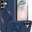 JAME for Samsung Galaxy S26 Ultra Case, Ring Holder Stand Kickstand, Dual Layer Shockproof Protective Cover with Screen Protector, Magnetic Accessory Friendly Galaxy S26 Ultra Phone Case 6.9", Blue