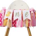 Duck High Chair Banner - Pink Rubber Duck 1st Birthday Party Decoration, Ducky Birthday Party Baby Shower