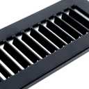 Fits 2x14 Duct Opening | Toe Kick Vent Cover by Handua | Cabinet Toe Kick Space Register Grille | HVAC Toe Space Vent Cover | Outer Dimensions: 3 3/8" X 15 3/8" | Black