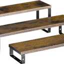 Spice Rack,Wooden Display Riser Stand, 3-Tier Perfume Stand and Cologne Organizer Stand, DIY Spice Rack Organizer, Display Shelf Metal Frame