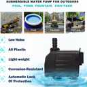 Automatic Submersible Pump With Level Sensor,110V Fountain Water Pump For Pond, Aquariums,Fish Tank, Hydroponics,PM05