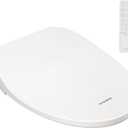 VIVOHOME Smart Heated Bidet Toilet Seat with Remote Control, Self-Cleaning Dual Nozzles for Rear and Front Cleansing, Adjustable Temperature Settings with Warm Air Dryer, Soft Close Lid, Nightlight