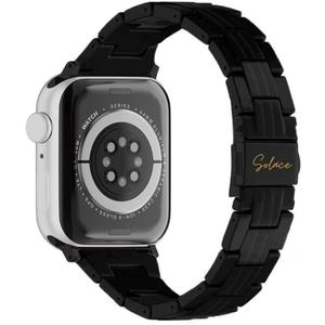 Solace Bands Slim Matte Resin Watch Band - Universal Fit for Apple Watch Bands for Women and Men, iWatch Bands for 38mm 40mm 41mm 42mm 44mm 45mm 49mm Ultra, SE and Series 10 9 8 7 6 5 4 3 2 1 (Matte Black/Black hardware)