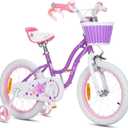 RoyalBaby Girls Bike with Training Wheels and Dual Handbrake, Stargirl Kids Bicycle 16 Inch Toddlers to Big Kids 4-7 Years, Star Purple