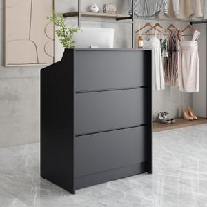 Small Reception Desk with Drawer Front Desk, Checkout Counter & Retail Counter Cash Register Stand, W32*D20*H42,5 inches