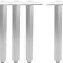 Geesatis 12 Inch Heavy Duty Adjustable Table Legs - Set of 4, 1000lbs Capacity, Aluminum Alloy Furniture Legs for Desks, Cabinets, Sofa & Bed with Pre-Attached Screws (Chrome Polished)