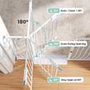 Mom's Choice-GROWNSY Baby Gate for Stairs, 29.5"-48.4" Pressure Mounted Baby Gate for Top of Stair&Doorway with V-Shaped Rods, Anti-Trip Pedal, Extra Wide Stairs Dog Gate Easy Install w/Red Reminder