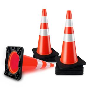 Traffic Cones 28 inch Orange 8 Pack Heavy Duty Safety Cones with Reflective Collars Fit Parking Lot, Driveway Road Traffic Control Construction Cones