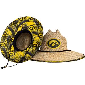 FOCO NCAA Mens NCAA College Team Logo Floral Lifeguard Beach Straw Sun Hat