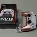 NBCP For PS4 Wireless Controller, Compatible With PS4/PS3/PC/iOS/Android, Six-Axis Gyroscope, Dual Vibration,1200mAh Battery, Dual Hall Effect Triggers, Touchpad, Turbo Function (Rose Gold)