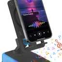 Wireless Induction Speaker with 180 Flexible Phone Stand, Bluetooth 5.3 Speaker for Desk with 3000mAh Emergency Power Bank, 5 in 1 Phone Speaker Amplifier with RGB Light, Gift for Men Women (Black)