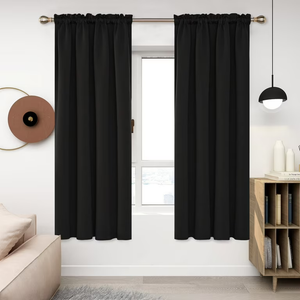 Black Curtains/40 x 72 Inch/Set of 2 Panels Room Darkening Curtains for Bedroom and Living Room