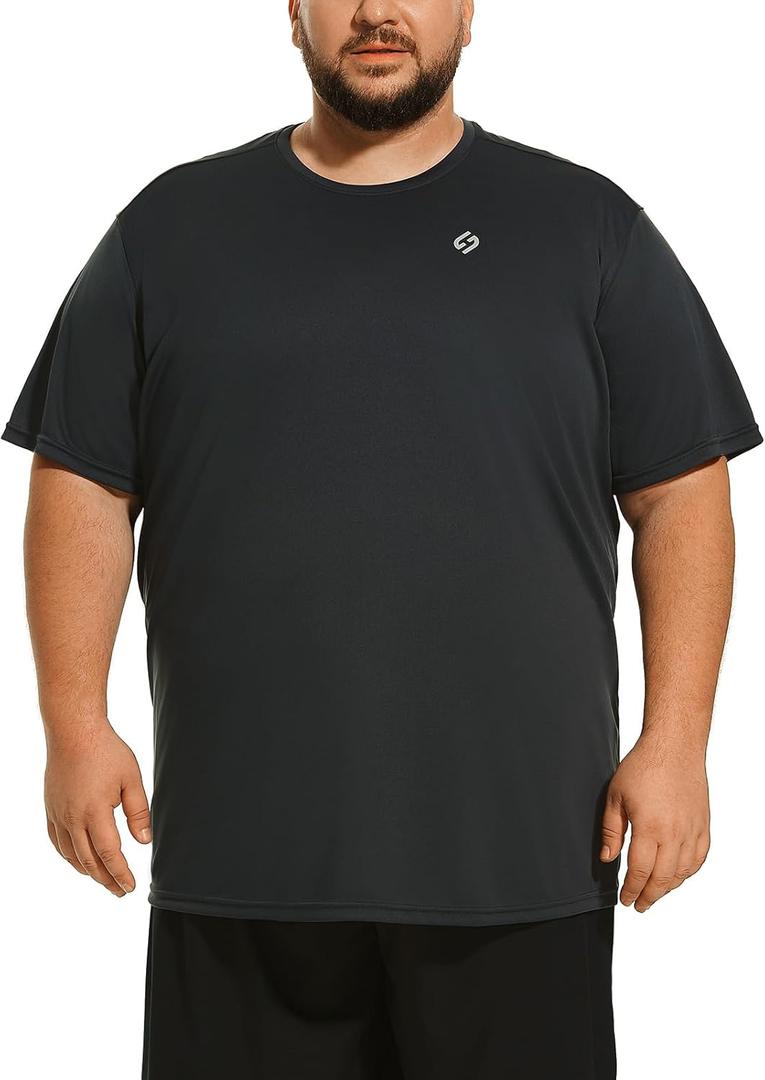 HOdo Big and Tall Mens T-Shirt Crewneck Tees Moisture Wicking 2XL-6XL (Grey)