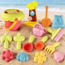2 x Sand Toys with Mesh Bag Including Sand Water Wheel, Beach Buckets, Shovels, Rakes, Molds, Outdoor Beach Toys Tool Kit for Kids, Toddlers, Boys and Girls (17 PCS) Age 3+