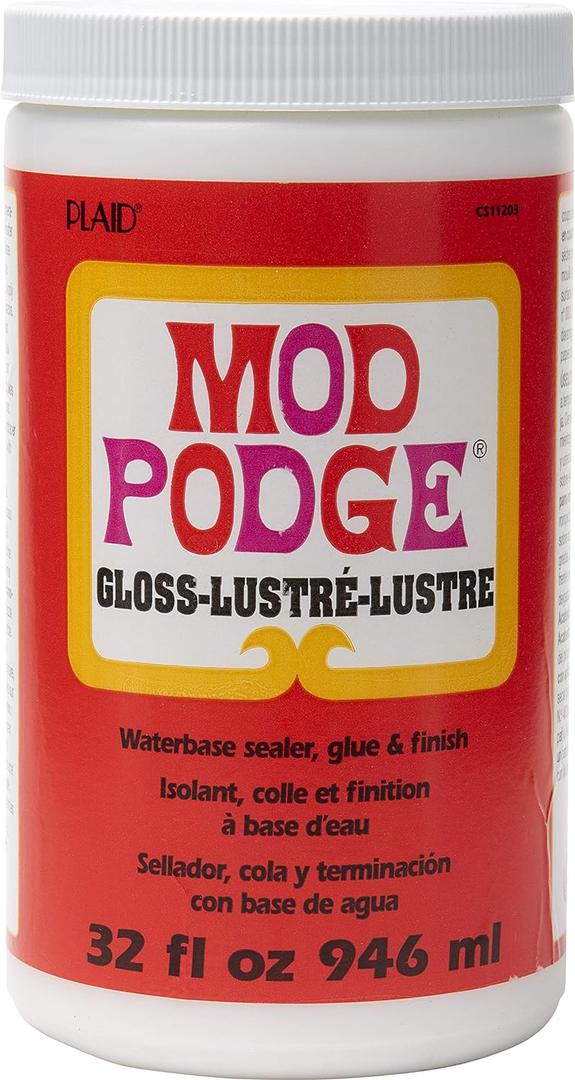 Mod Podge Gloss Sealer, Glue & Finish: All-in-One Craft Solution- Quick Dry, Easy Clean, for Wood, Paper, Fabric & More. Non-Toxic - Craft with Confidence, Made in USA, 32 oz., Pack of 1