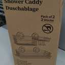 LEVERLOC Shower Caddy Suction Cup, 2 Pack suction shower shelf with Hooks & Soap holder, NO-Drilling Bathroom Holder, Rustproof bathroom organizer, Black