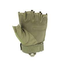  Fingerless Gloves for Airsoft Shooting Half Finger Hunting Hiking Cycling Driving Motorcycle Climbing Work Gloves 2 Pairs(Green) Medium
