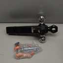 AC-DK Tri Ball Mount Trailer Hitch with Pin,Tow Hook & Clevis Shackle, Fits 2 inch Receiver with 2-5/16", 2", 1-7/8" Hitch Ball, Black