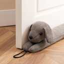 Sunolga Linen Door Draft Stopper for Bottom of Door and Window, Weighted Cute Animal Seal Strip for Wind, Noise, Dust, Door Snake and Sweep for Home Essentials Decorative, 38" Air Blocker, Brown Dog