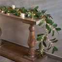 Hairui Lighted Magnolia Garland Timer 6FT 80 LED Fairy Lights Battery Operated or USB Plug in, Artificial Greenery Vine with Lights for Spring Christmas Holiday Fireplace Decor