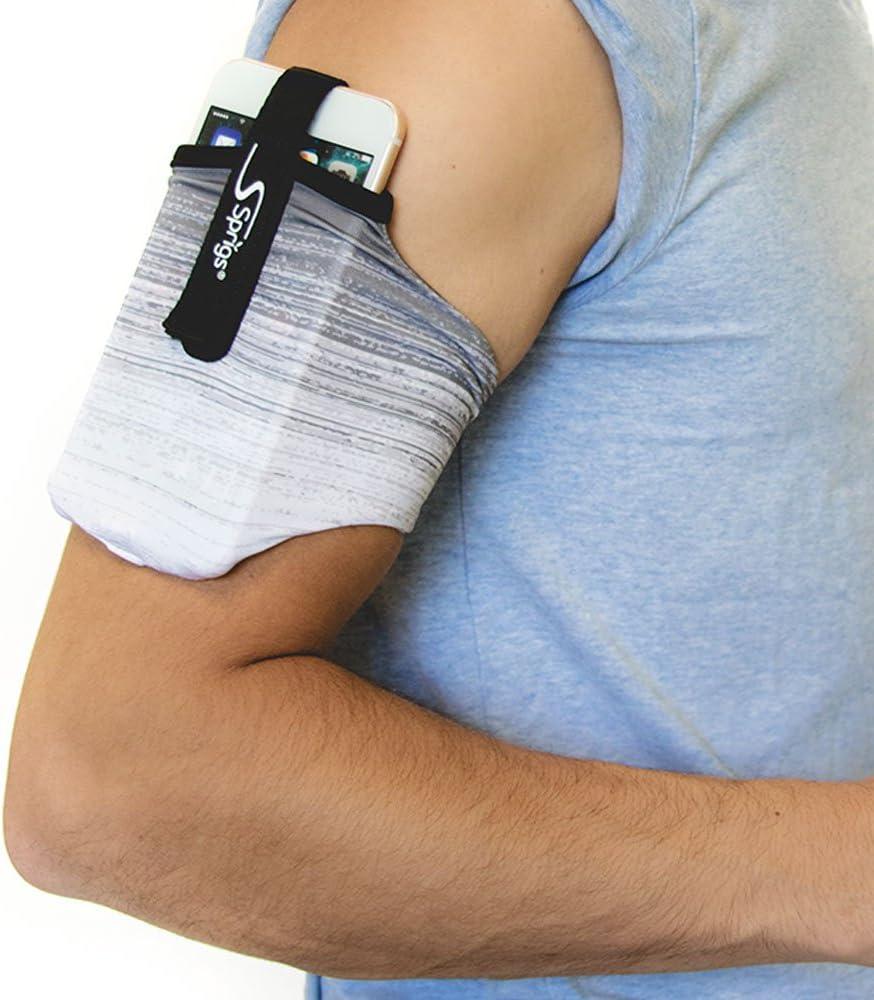 Sprigs Phone Armband Sleeve for iPhone 14, 13, 12, 11, X Galaxy Z, S22, S21, S20 Google Pixel 7, 6, 5. The Lightest & Most Comfortable Running Armband, Stretches to Fit All Phones with Case for Women & Men (Medium)