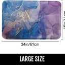 Britimes Blue Purple Bath Mat,Marble Texture Abstract Bathroom Rugs No Slip,Colorful Modern Art Washable Cover Floor Rug Carpets Floor Mat Bathroom Decorations 16x24 inches for Kitchen Bedroom