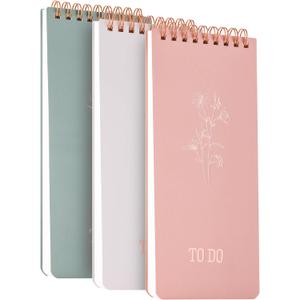 To Do List Notepad Set - 3-Pack, To Do List Notebook, Shopping List Notepads,Dated Pages & Checklist Layout, Portable Spiral Bound for To-Do Lists & Goals