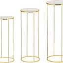 Tectsia 3pcs Metal Cylinder Pedestal Stand for Party, Cilindros Para Decoraciones De Fiestas, Round Cake Pedestal Tables for Wedding Display, Event Decor with Floral Plant, Birthday Backdrop- Gold (13.8 x 13.8 x 39.4 inches)