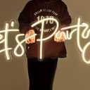 Divatla Super Large Neon Sign - 'Let's Party' for Engagement, Prom, Wedding & More - Dimmable, Warm White
