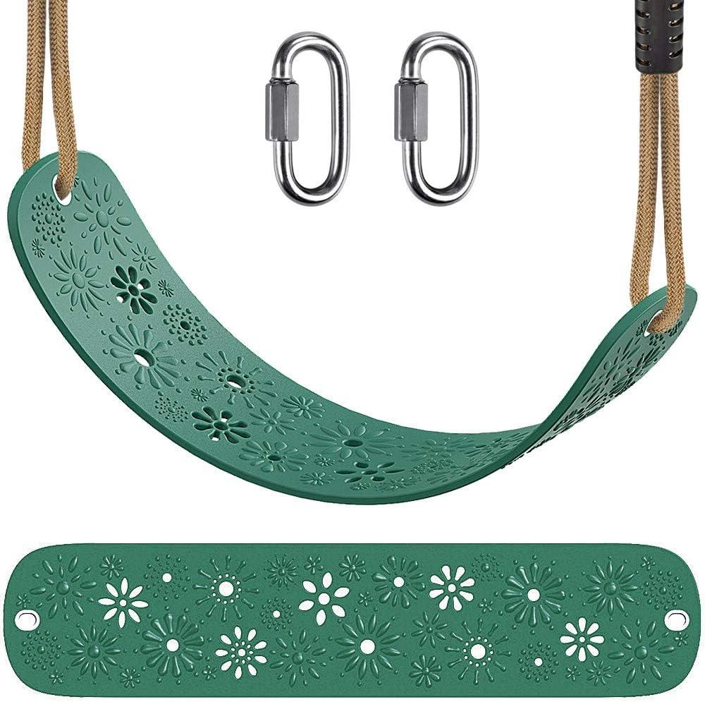 Dolibest Swing Set Accessories Kids Swing Seat with Adjustable Rope Backyard Swingset Replacement for Indoor and Outdoor Use Support 500 lbs (Green) (Green Swing Seat)