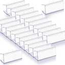 Weysat 100 Pcs Wood Shelf Label Holders Clear Plastic Price Tag 2.4 in L x 1 in H for Bookshelf Shelves, Wood Shelf Sign and Ticket Holder, Clips On to Shelves 3/4" to 1" Thick