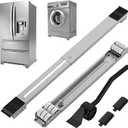 Appliance Rollers With 360 Swive Wheels, Anti Slip Heavy Duty Extendable Mover Tools with 28 Roller & Lifting Lever Tool For Moving Washing Machines, Dryers, Furniture, Refrigerators Base Stand