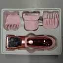 Bikini Trimmer for Women, 2 in 1 Electric Razors Shaver, IPX7 Waterproof Body Hair Trimmer with Mirror, LED Light & Display, Painless Pubic Hair Removal, Pink
