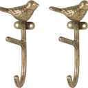SOFFEE DESIGN 2pcs Metal Coat Hooks with Gold Little Bird Branch Shape, for Entryway, Bathroom, Bedroom Farmhouse Decoration