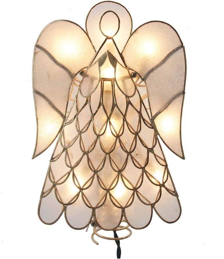 Kurt S. Adler 9.5-Inch UL 10-Light Capiz Angel Treetop