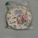 Toudorp Vintage French Floral Wall Clock with Pink Rose Pattern Small Round Silent NonTicking Quartz Movement 8 inches Wall Clocks Battery Operated Home Flower Decorative for Bedroom,Living Room