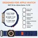 Bandletic Nylon Bands Compatible with Apple Watch Band Ultra 3/Ultra 2 49mm 46mm 45mm 44mm 42mm(Series 3), Rugged Sport Loop Replacement Strap for iWatch Series 11 10 9 8 7 6 5 4 SE 3 2 1, M-Blue
