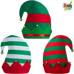 JOYIN 3 PCS Unisex Christmas Elf Hats for Christmas, Xmas Hats for Kids Adults, Funny for Xmas Party Gifts