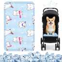 Nuanchu Dog Stroller Cooling Mat Waterproof Outdoor Pet Cooling Mat 11.81 x 19.69 Inch Washable Summer Cat Sleeping Blanket for Small Medium Pet Stroller (Colorful Bear)