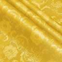 KKJIAF Gold Satin Jacquard Fabric - 2 Yard, 60 Inch Wide Shiny Cloth, Sunflower Pattern Silky Brocade for Tablecloth, Table Runner, Napkins, Dress, Bedding Sheet, DIY Crafts