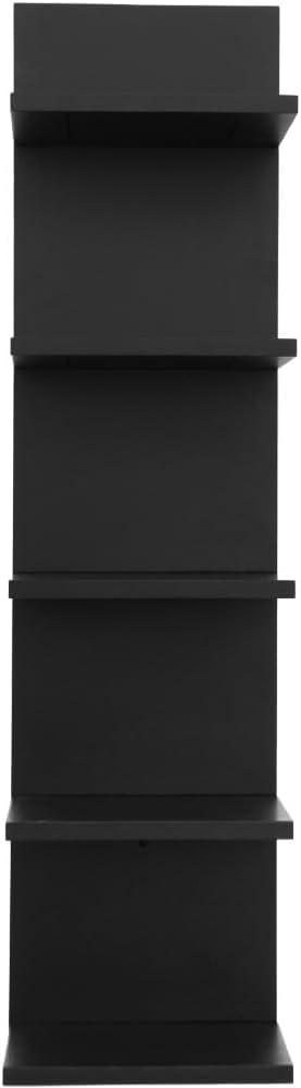 Wooden 5 Tier Wall Shelf,Vertical Column Floating Storage Home Decor Organizer,Floating Shelf Wall Decor Shelves for Bedroom, Living Room,Vanity(Black) (1 pcs)