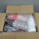 100Set Valentines Disposable Coffee Cups with Lids 12oz, Pink Black Heart Print Disposable Paper Cups, 5 Styles Valentines Cups for Hot Chocolate Cold Drinks Wedding Valentines D ay Party Supplies