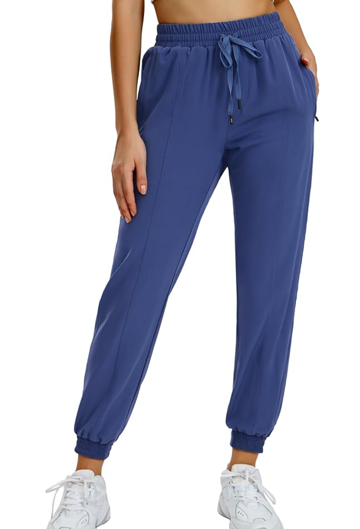 MIER Women's Lightweight Joggers Hiking Pants Quick Dry Athletic Zipper Pockets Running Pant, Water Resistant Medium
