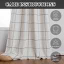 MYSKY HOME 100% Blackout Plaid Linen Curtains 72 Inches Length Double Layer Farmhouse Thermal Insulated Striped Print Drapes with Rod Pocket Back Tab for Bedroom Living Room, 2 Pcs, 52"Wide, Deep Grey
