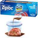 Pack of 3 Ziploc Gallon Food Storage Freezer Bags, New Stay Open Design with Stand-Up Bottom, Easy to Fill, 28 Count