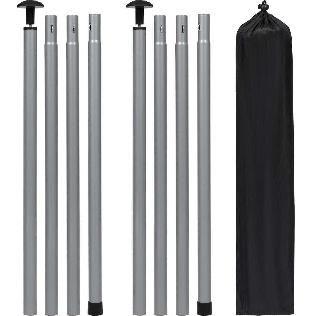 REDCAMP Heavy Duty 82in Adjustable Tent Poles Set of 2 Portable Tarp Poles | Set of 2 Heavy Duty Aluminum Lightweight Hammock Tent Tarp Shelter Poles Canopy Rain Cover, 82", With Rope & Hook