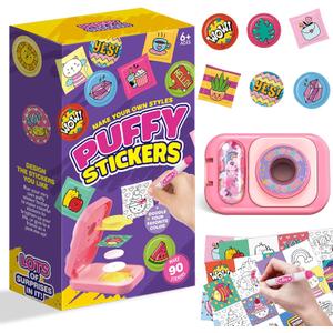 Puffy Sticker Maker Kit for Kids - Make Your Own 3D Stickers Ages 6-10 - Create DIY Craft Machine Unicorn Arts and Crafts Kits for Girls & Boys (90 Stickers)