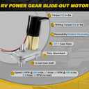 RV Power Gear Slide Out Motor, Motorhome Replacement Gearbox Motor | in-wall Dual Shaft, 131:1 Gear Ratio, 12V DC, Replace# 523900 522967 523143 523983 521976 523529 524327 K01265B300 K01469B300 etc.